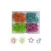 Set de clips de papel en forma de caja múltiples clips de papel de colores clipes clipes archivos fijación flores estrellas puntas de flecha details Picture